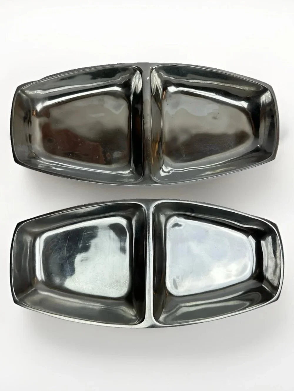 Pottery Barn Barona 6 Pc Cast Aluminum Serving Set Trays Condiment Bowls Silver